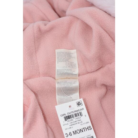 NWT First impressions teal Coat Jacket pink inside Baby Girl 3-6 Months - Picture 7 of 7